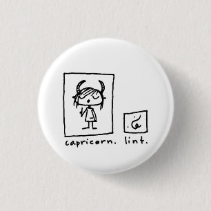 Badge Rond 2,50 Cm Capricorne + fibre