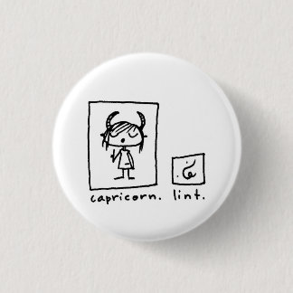 Badge Rond 2,50 Cm Capricorne + fibre