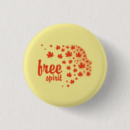 Badge Rond 2,50 Cm Cara del espíritu libre, otoño