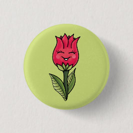Badge Rond 2,50 Cm Caractère Fleur mignonne Fille