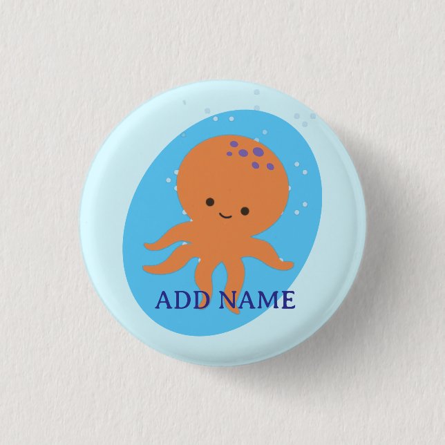 Badge Rond 2,50 Cm Caricature de la pieuvre mignonne (Devant)