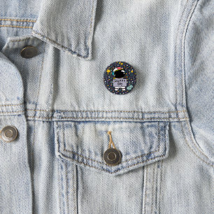 Badge Rond 2,50 Cm Caricature spatiale astronaute