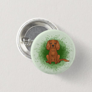 Badge Rond 2,50 Cm Carlin Cavalier King Charles Spaniel Ruby de coule