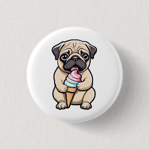 Badge Rond 2,50 Cm Carlin lécher glace