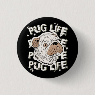 Badge Rond 2,50 Cm Carlin Vie Animal Chien