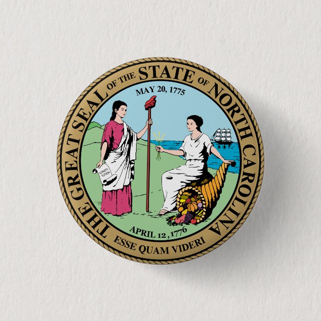 Badge Rond 2,50 Cm Caroline du Nord (Devant)