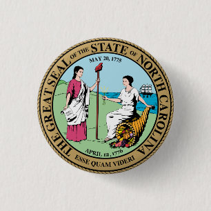 Badge Rond 2,50 Cm Caroline du Nord