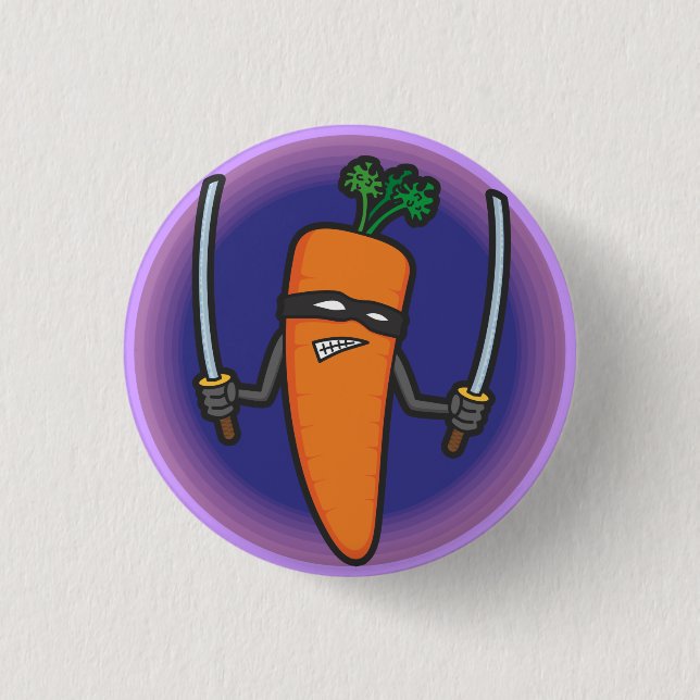 Badge Rond 2,50 Cm Carotte de Ninja (Devant)
