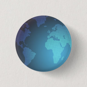 Badge Rond 2,50 Cm Carte du monde en points numériques avec dégradé a