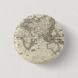 Badge Rond 2,50 Cm Carte vintage de l'Europe et de l'Asie