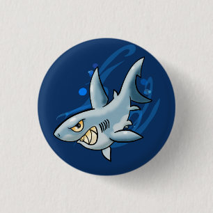 Badge Rond 2,50 Cm Cartoon Grand requin blanc