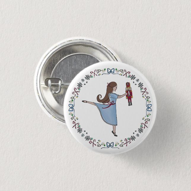 Badge Rond 2,50 Cm Casse-noisettes Sucres Clara Noël (Devant & derrière)