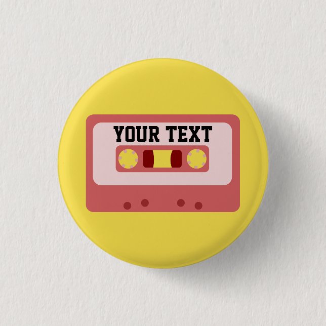 Badge Rond 2,50 Cm Cassette rose (Devant)