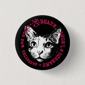 Badge Rond 2,50 Cm Cassettes de mort, d'agonie et de cris et vinyle