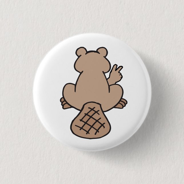 Badge Rond 2,50 Cm Castor de paix (Devant)