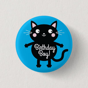 Badge Rond 2,50 Cm Cat Cute Kitty Colorée 1er Anniversaire Thème de f