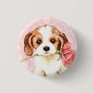 Badge Rond 2,50 Cm Cavalier rose de Valentine