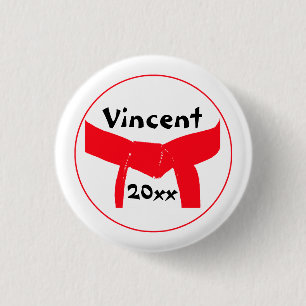 Badge Rond 2,50 Cm Ceinture de rouge d'arts martiaux