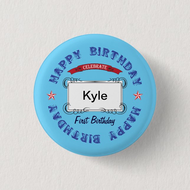 Badge Rond 2,50 Cm Célébration d'anniversaire (Devant)