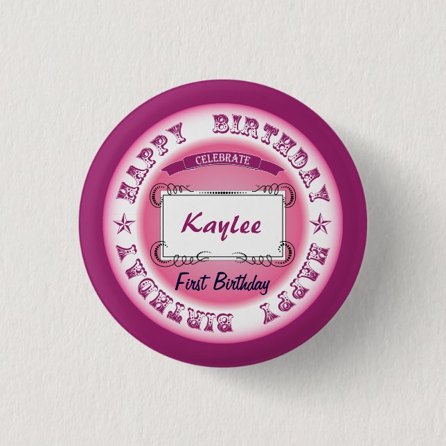 Badge Rond 2,50 Cm Célébration d'anniversaire (Devant)