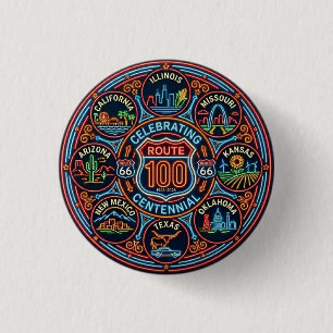 Badge Rond 2,50 Cm Centenaire de la Route Mère de tous les États