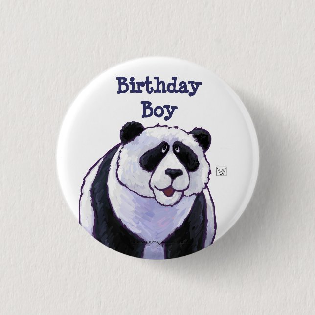 Badge Rond 2,50 Cm Centre de partie d'ours panda (Devant)
