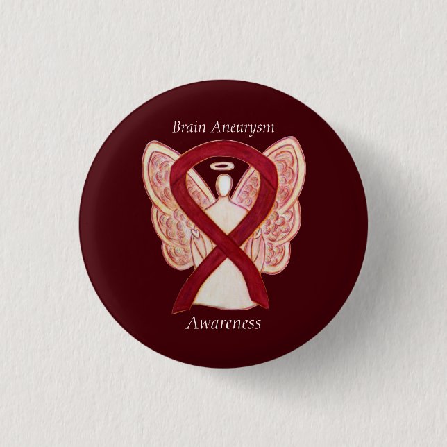 Badge Rond 2,50 Cm Cerveau Aneurie Sensibilisation Angel Ruban Art Pi (Devant)