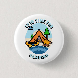 Badge Rond 2,50 Cm C'est l'heure du camping
