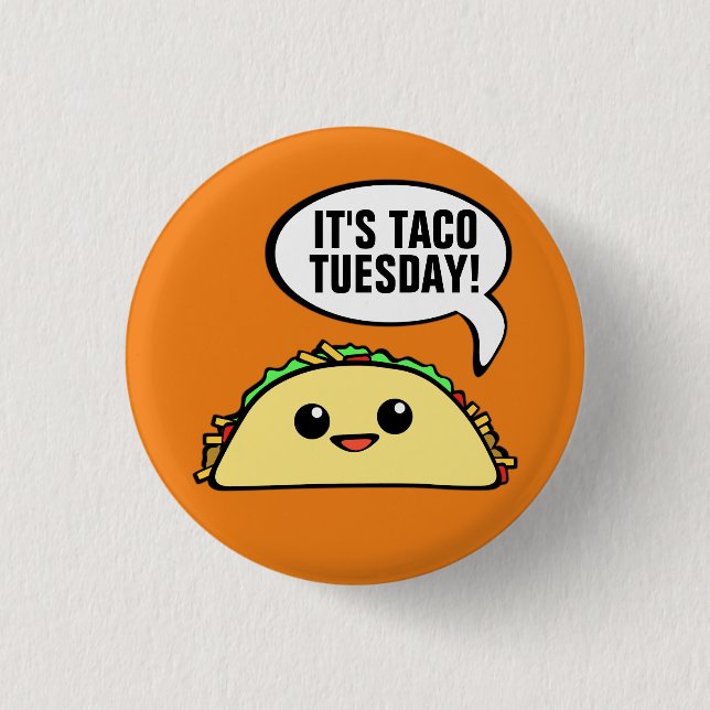 Badge Rond 2,50 Cm C'est mardi Taco (Devant)