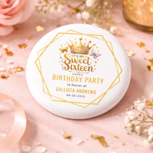 Badge Rond 2,50 Cm c'est mon anniversaire sweet sixteen 16