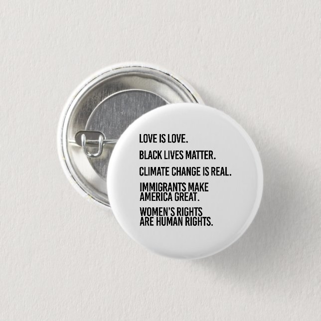 Badge Rond 2,50 Cm Chacun mérite les droits humains (Devant & derrière)