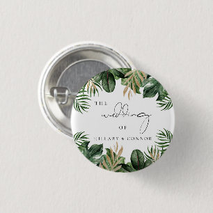 Badge Rond 2,50 Cm Chambre élégante feuille tropicale