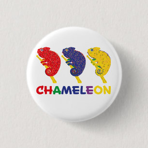 Badge Rond 2,50 Cm Chameleon Changing