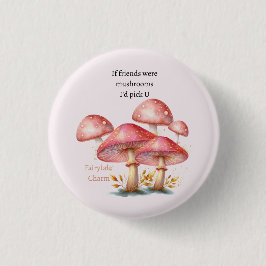 Badge Rond 2,50 Cm Champignons Enchantés Blush Whimsical