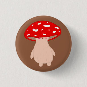 Badge Rond 2,50 Cm Champignons mignons