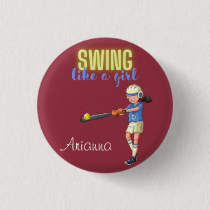 Badge Rond 2,50 Cm Chanter Comme Une Fille Softball