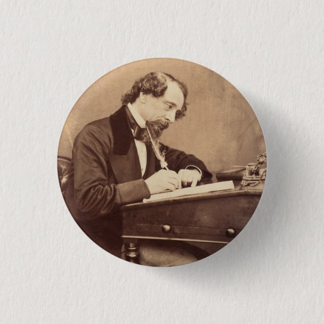 Badge Rond 2,50 Cm Charles Dickens (Devant)