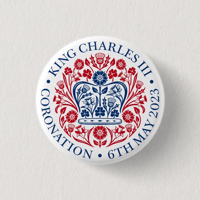 Badge Rond 2,50 Cm Charles III Coronation (Devant)