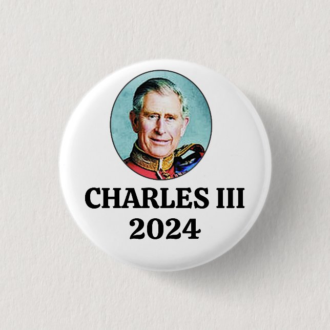 Badge Rond 2,50 Cm Charles III en 2024 (Devant)