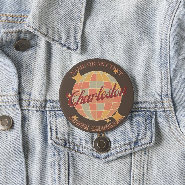 Badge Rond 2,50 Cm Charleston City Caroline du Sud (Créateur téléchargé)
