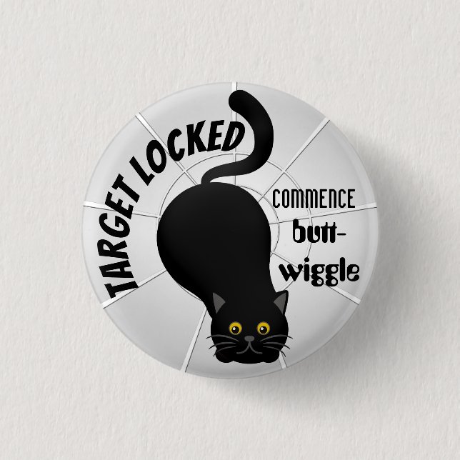 Badge Rond 2,50 Cm Chat amusant prêt à rebondir (Devant)
