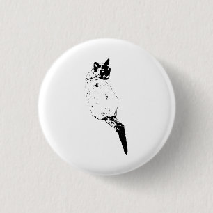 Badge Rond 2,50 Cm Chat Confiant Accent