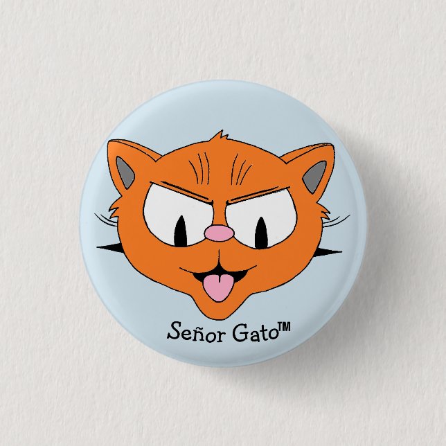 Badge Rond 2,50 Cm Chat de dessin rebelle Señor Gato (Devant)
