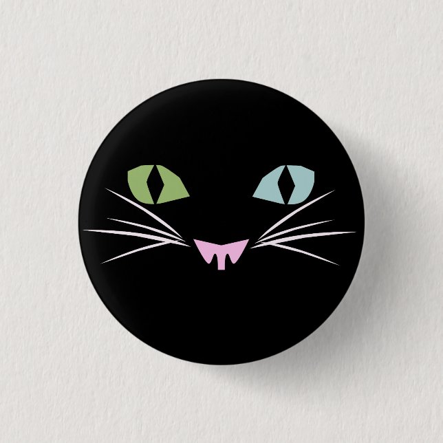 Badge Rond 2,50 Cm Chat de deux yeux (Devant)