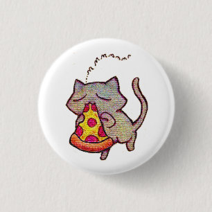 Badge Rond 2,50 Cm Chat de pizza !