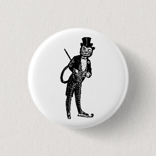 Badge Rond 2,50 Cm Chat d'opéra sophistiqué vintage
