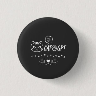 Badge Rond 2,50 Cm Chat Gpt Drôle Pixel Chat IA / Citation Tech de Ch