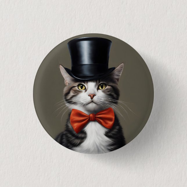 Badge Rond 2,50 Cm Chat victorien (Devant)