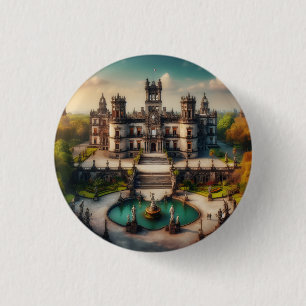 Badge Rond 2,50 Cm Château de Chapultepec Mexique Voyage Ancien