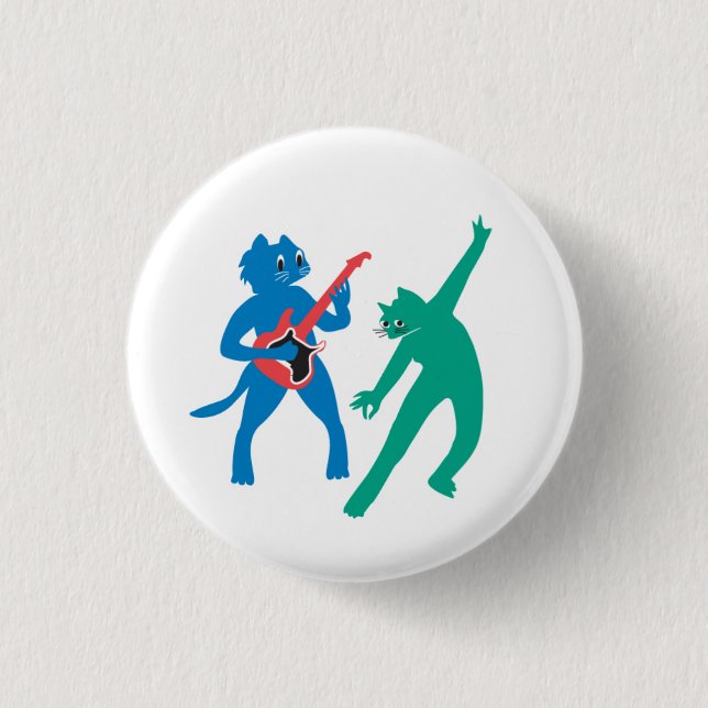 Badge Rond 2,50 Cm Chats musicaux (Devant)